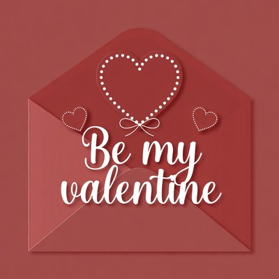 Be My Valentine Envelope Illustration