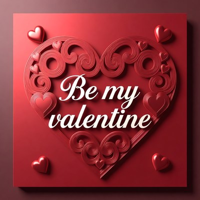 Be My Valentine Heart Illustration