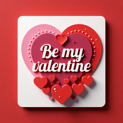 Be My Valentine Heart Illustration