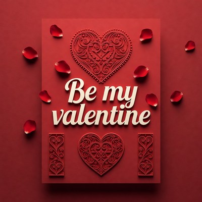 Be My Valentine Red Heart Design
