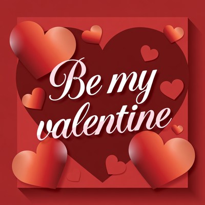 Be My Valentine Hearts Illustration