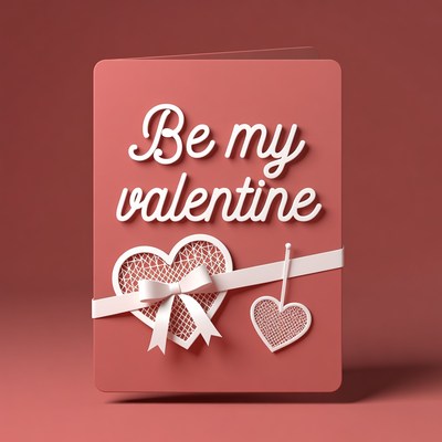 Be My Valentine Card with Hearts