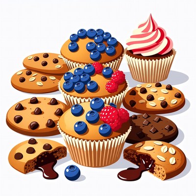 Blueberry Muffins and Cookies