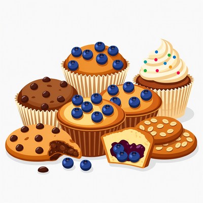 Assortment of Cupcakes and Cookies
