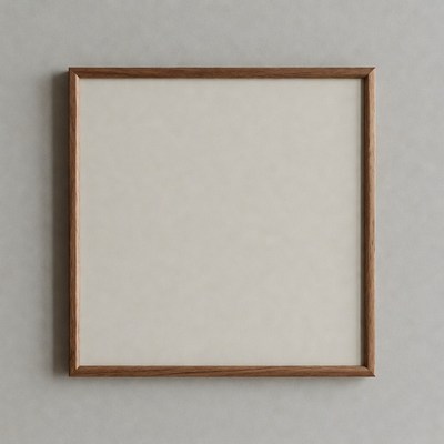 Wooden Frame with Blank White Picture