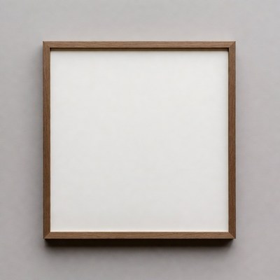 Brown Framed Empty White Picture Frame