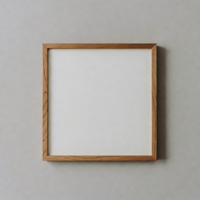 Wooden Frame with Blank White Canvas
