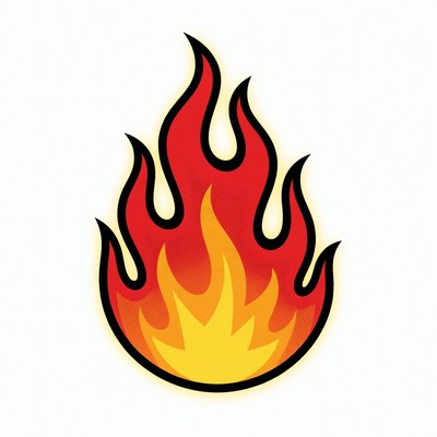 Cartoon Flame Icon