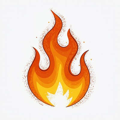 Fiery flame illustration