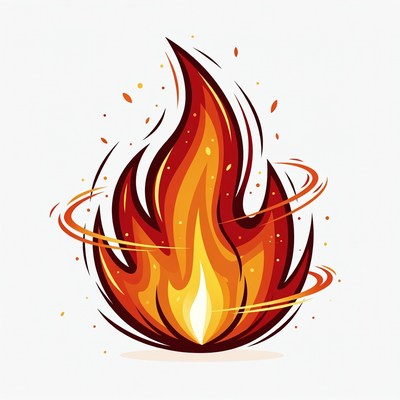 Flaming Fire Illustration