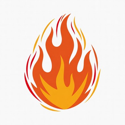 Fiery flame illustration