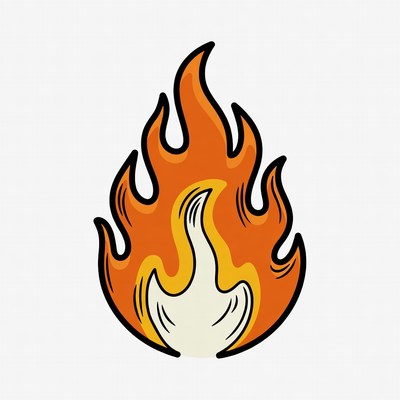 Cartoon Flame Icon
