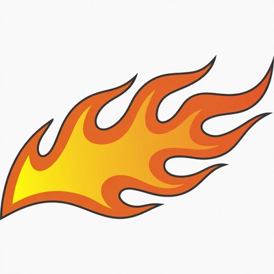 Bright orange flame clipart