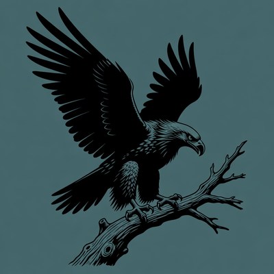 Bald Eagle Perched on Branch