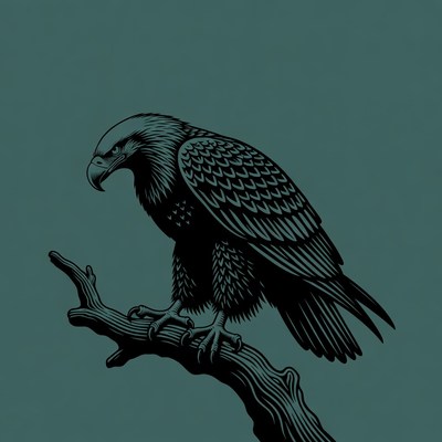 Bald Eagle Perched on Branch