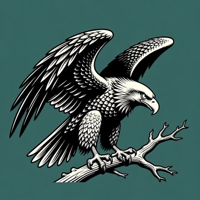 Bald Eagle Perched on Branch