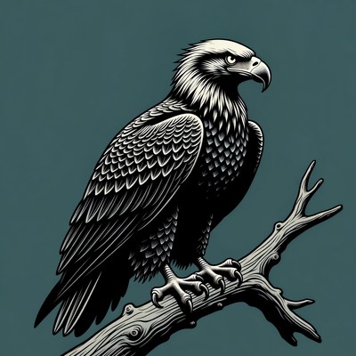 Bald Eagle Perched on Branch