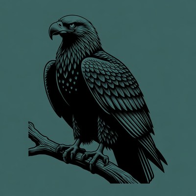 Bald eagle perched on branch