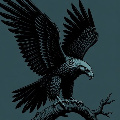 Bald Eagle Perched on Branch