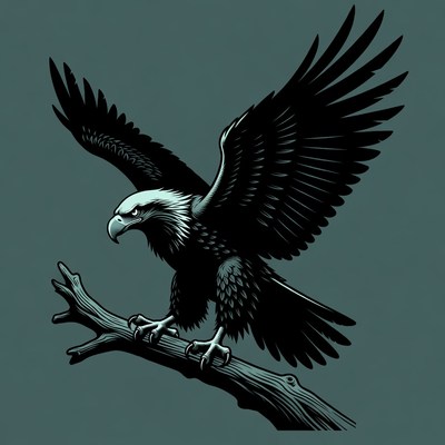 Bald eagle perched on branch