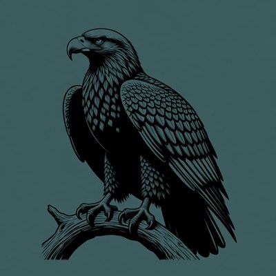 Bald Eagle Perched on Branch
