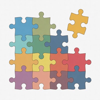 Colorful Jigsaw Puzzle Pieces Illustration