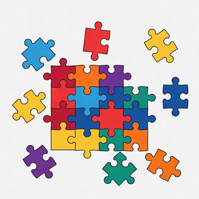 Colorful Jigsaw Puzzle Pieces Illustration