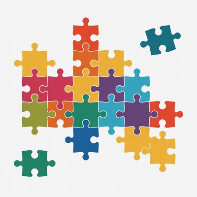 Colorful puzzle pieces illustration