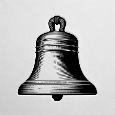 Black and white bell illustration