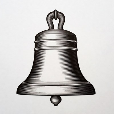 Engraved Illustration of Church Bell