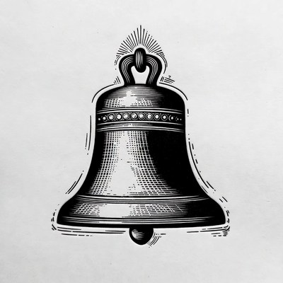 Vintage Engraved Church Bell Illustration