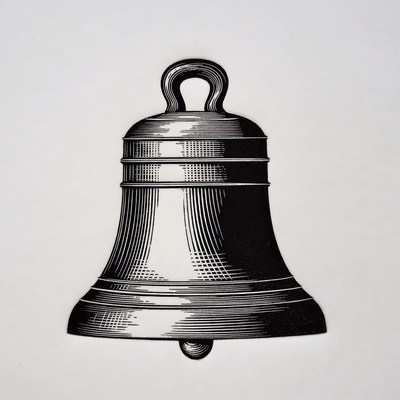 Black and white bell illustration