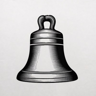 Black and white bell illustration