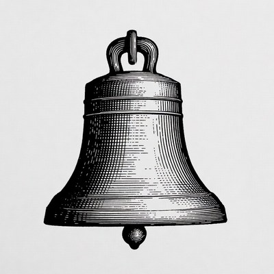 Vintage Engraved Church Bell