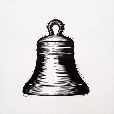 Black and white bell illustration