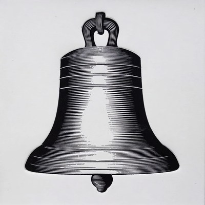Black and white bell illustration