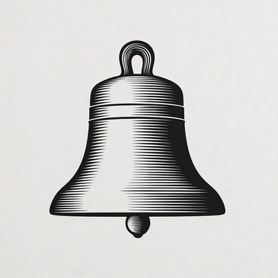 Black and white bell illustration