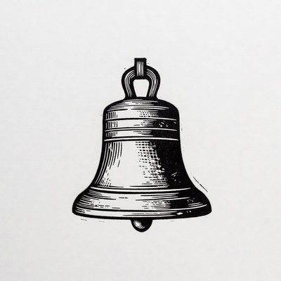 Black and white bell illustration