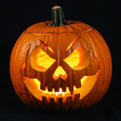 Lit Jack-o'-lantern pumpkin