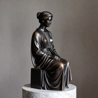 Bronze Statue of Seated Woman