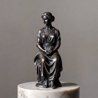Bronze Statue of Seated Woman