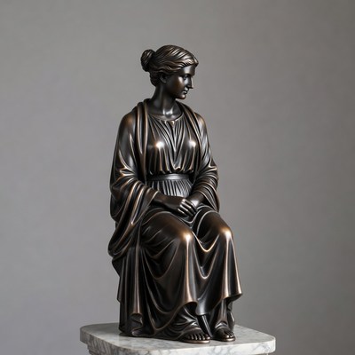 Bronze Statue of Seated Woman