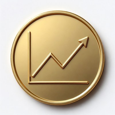Gold Coin with Upward Graph