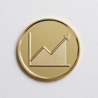 Gold Coin with Upward Chart