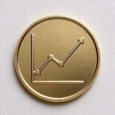 Gold Coin with Upward Graph