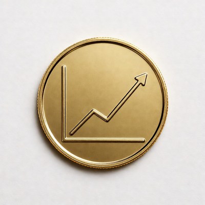 Gold Coin with Upward Graph