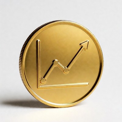 Gold Coin with Upward Graph