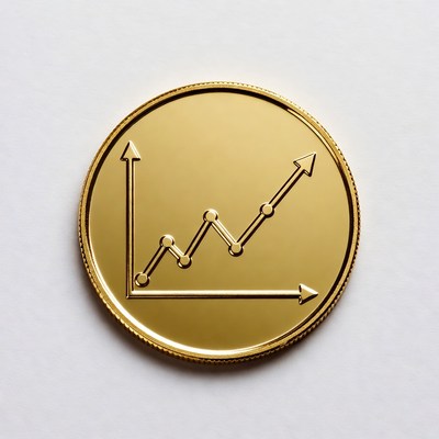 Gold Coin with Upward Graph