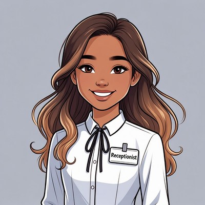 Smiling Receptionist Woman Illustration