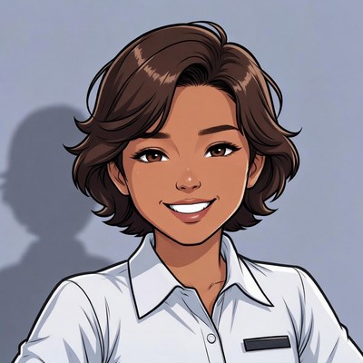 Smiling Asian woman in white shirt